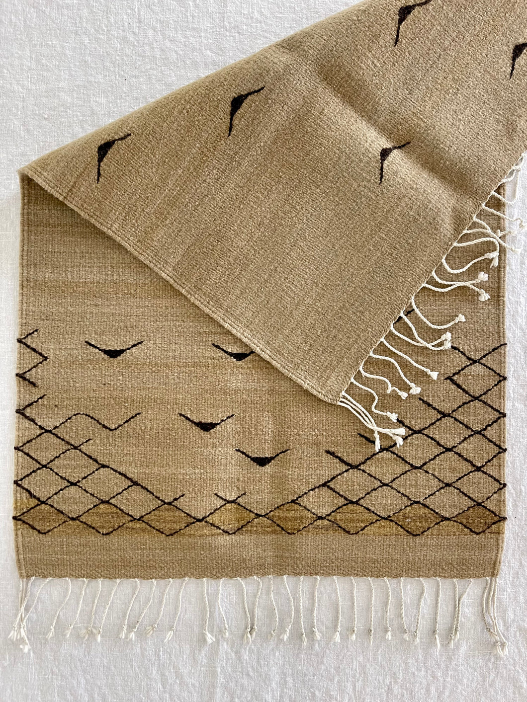 Oaxacan Handmade Wool Rug - Tan 24