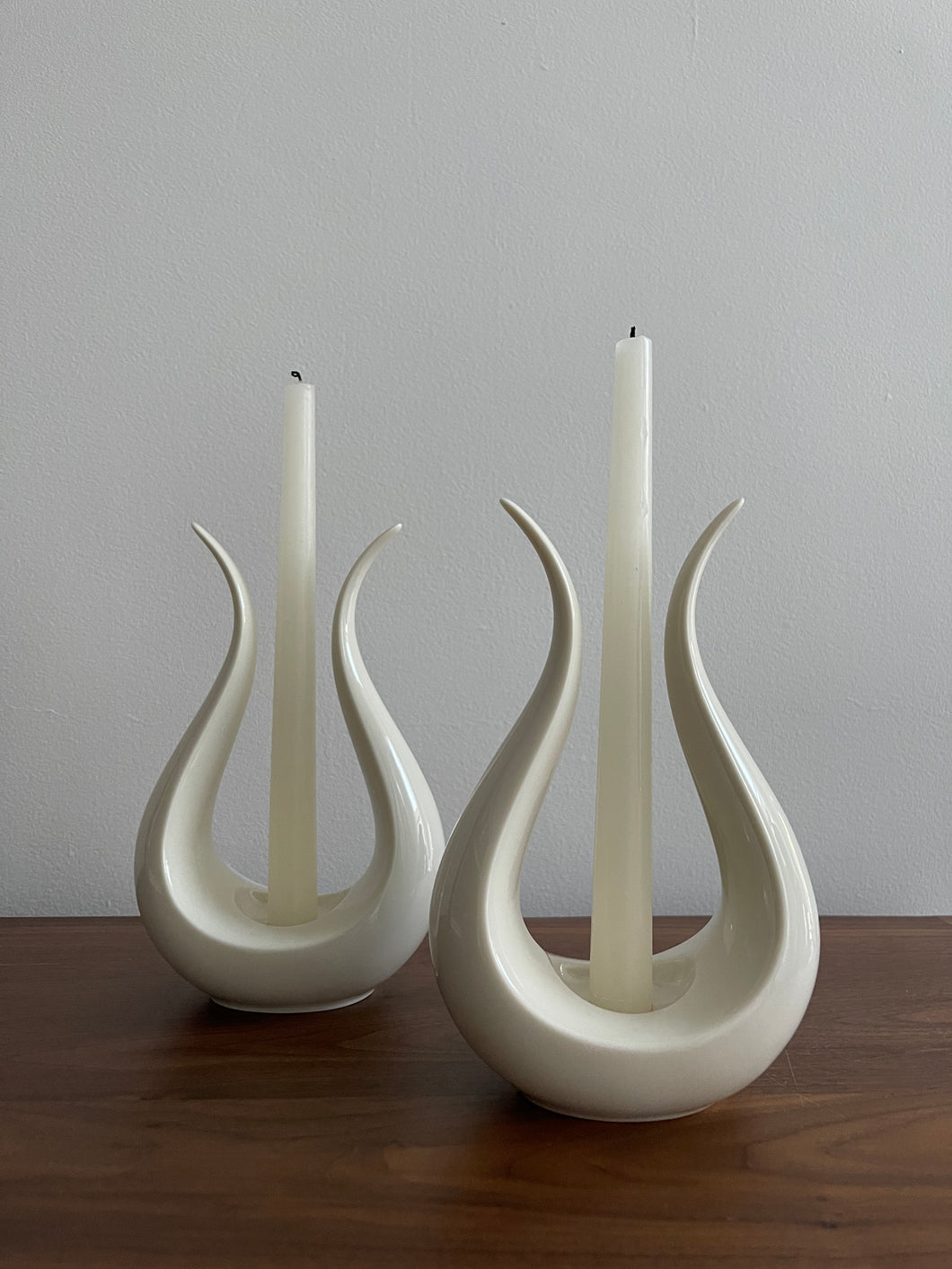 Mid Century Porcelain Candle Holders