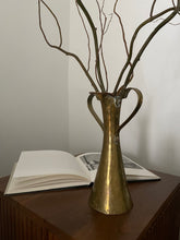 Load image into Gallery viewer, Hammered Brass Double Handle Vase
