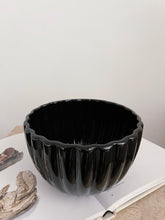 Load image into Gallery viewer, 1950 Black Fluted MCM Bowl
