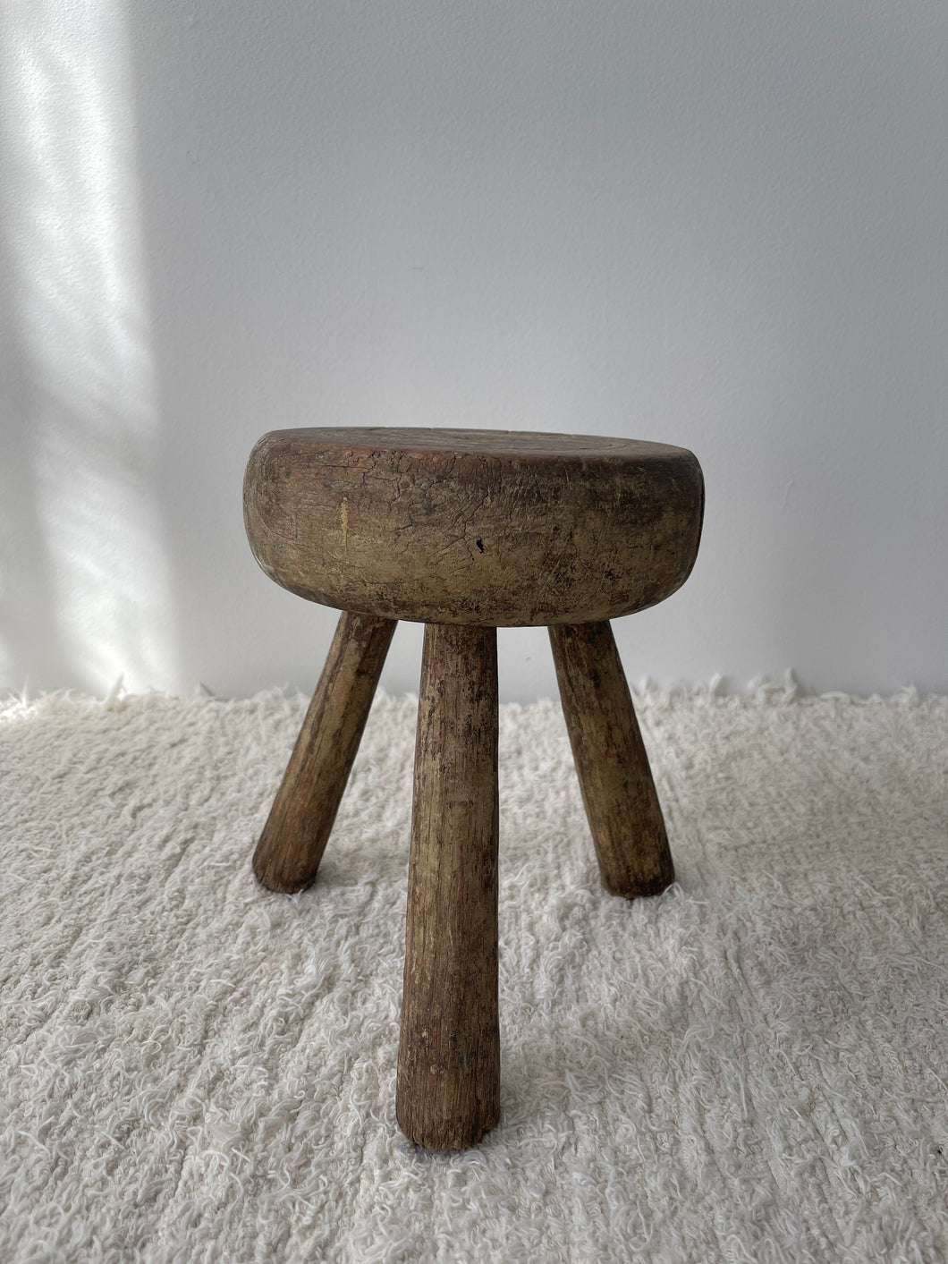 1800s Small Primitive Wooden Stool