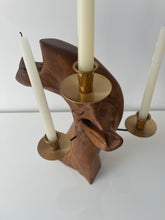 Load image into Gallery viewer, 1967 Sculptural Wood Candelabra
