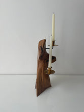 Load image into Gallery viewer, 1967 Sculptural Wood Candelabra
