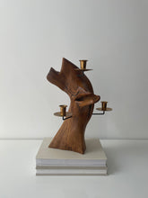 Load image into Gallery viewer, 1967 Sculptural Wood Candelabra
