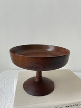 Load image into Gallery viewer, MCM Wood Pedestal bowl
