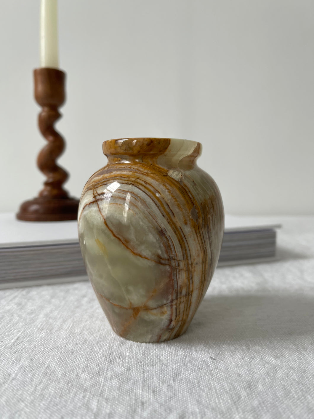 Green and Brown Marble Vase